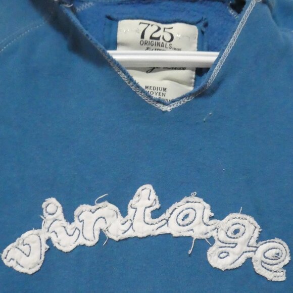 725 ORIGINALS - Vintage Luxe | medium | Vintage Blue Hoodie With Print - Picture 1 of 16